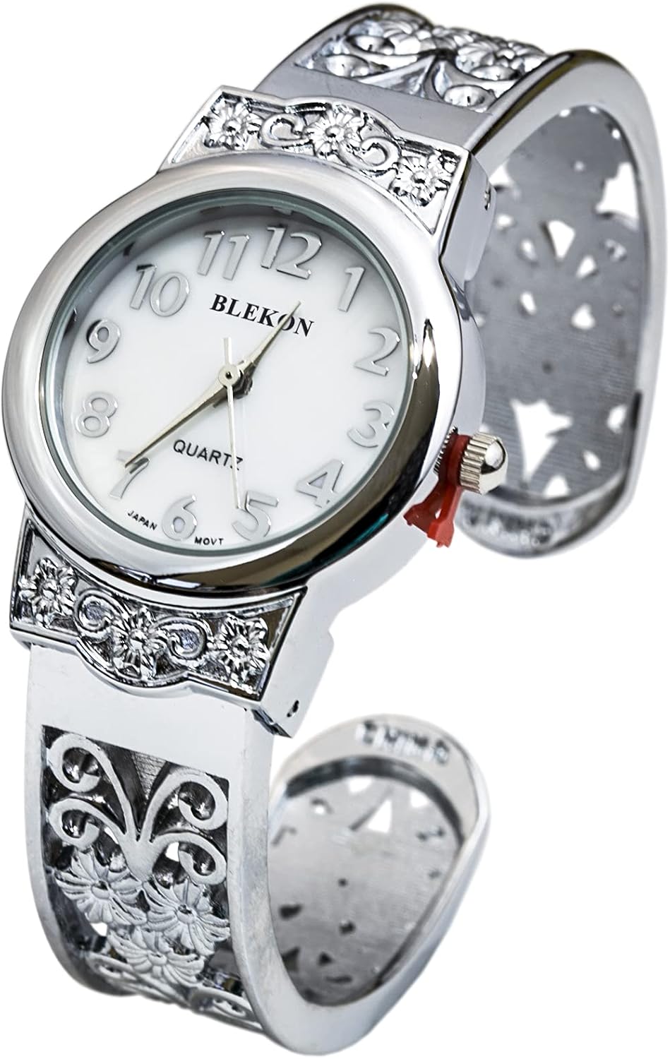 Blekon Collections Japanese Quartz Women’s 28mm Case Elegantly Designed Cuff Bangle Watch
