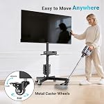 BONTEC Mobile TV Stand avec rangement Pegboard pour TV 32-65 pouces, supports, réglable en hauteur mobile TV Panier sur roues en métal avec plateau & Gestion des câbles,Pendant jusqu'à 88 C'est vrai. Max VESA 400x400mm