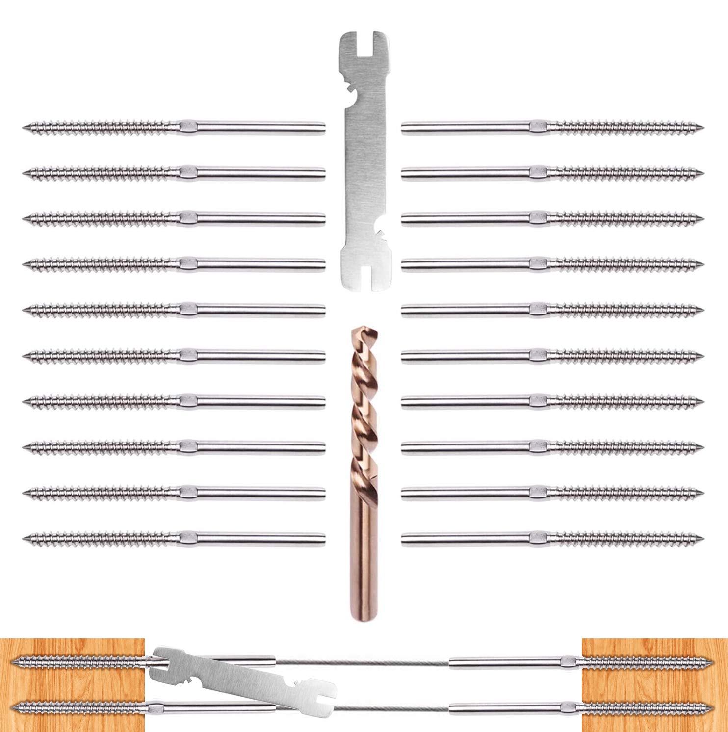 Buy BLIKA 20 Pack T316 Stainless Steel Right&Left Handed Thread Swage