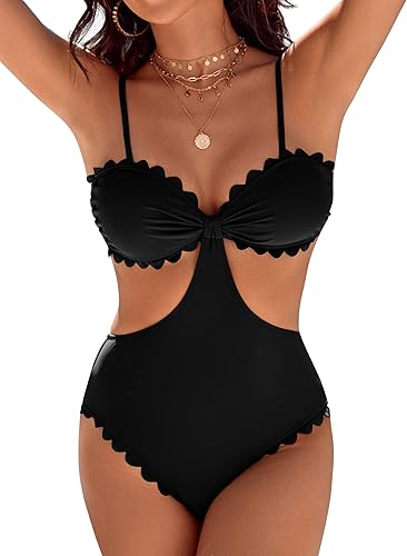 Blooming Jelly Trajes de baño festoneados para mujer trajes de baño sexy de una pieza traje de baño descarado monokini recortado