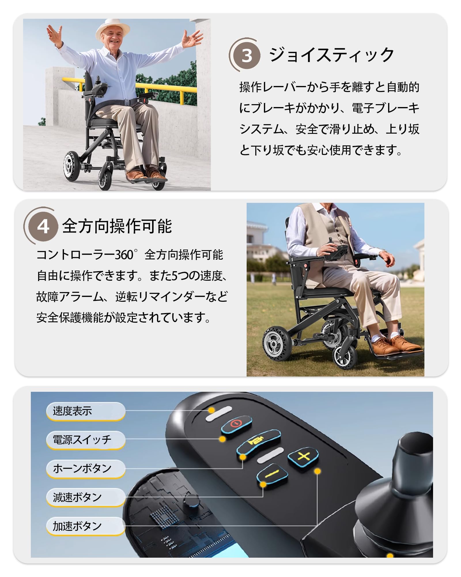 Amazon | Miugoo 電動車いす 折畳み 【軽量13.8kg】コンパクト 電動