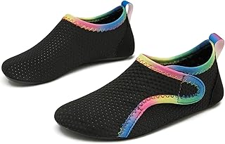 L-RUN Boys Girls Water Aqua Shoes for Swimming Pool Beach Black 12.5-13=EU30-31