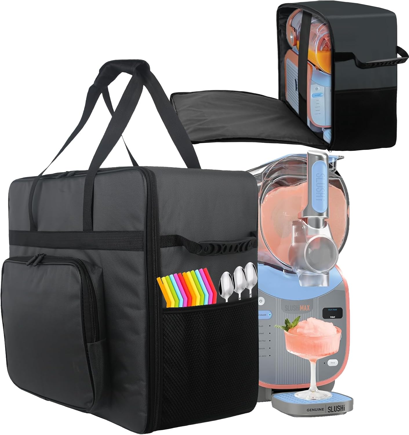 Carrying Bag for Ninja SLUSHi Max Slushie Machine, Portable Outdoor Frozen Drink Maker Travel Bag Case Front-Opening Design Slushie Machine Bag for Ninja SLUSHi Max  Smart Frozen Drink Maker FS605