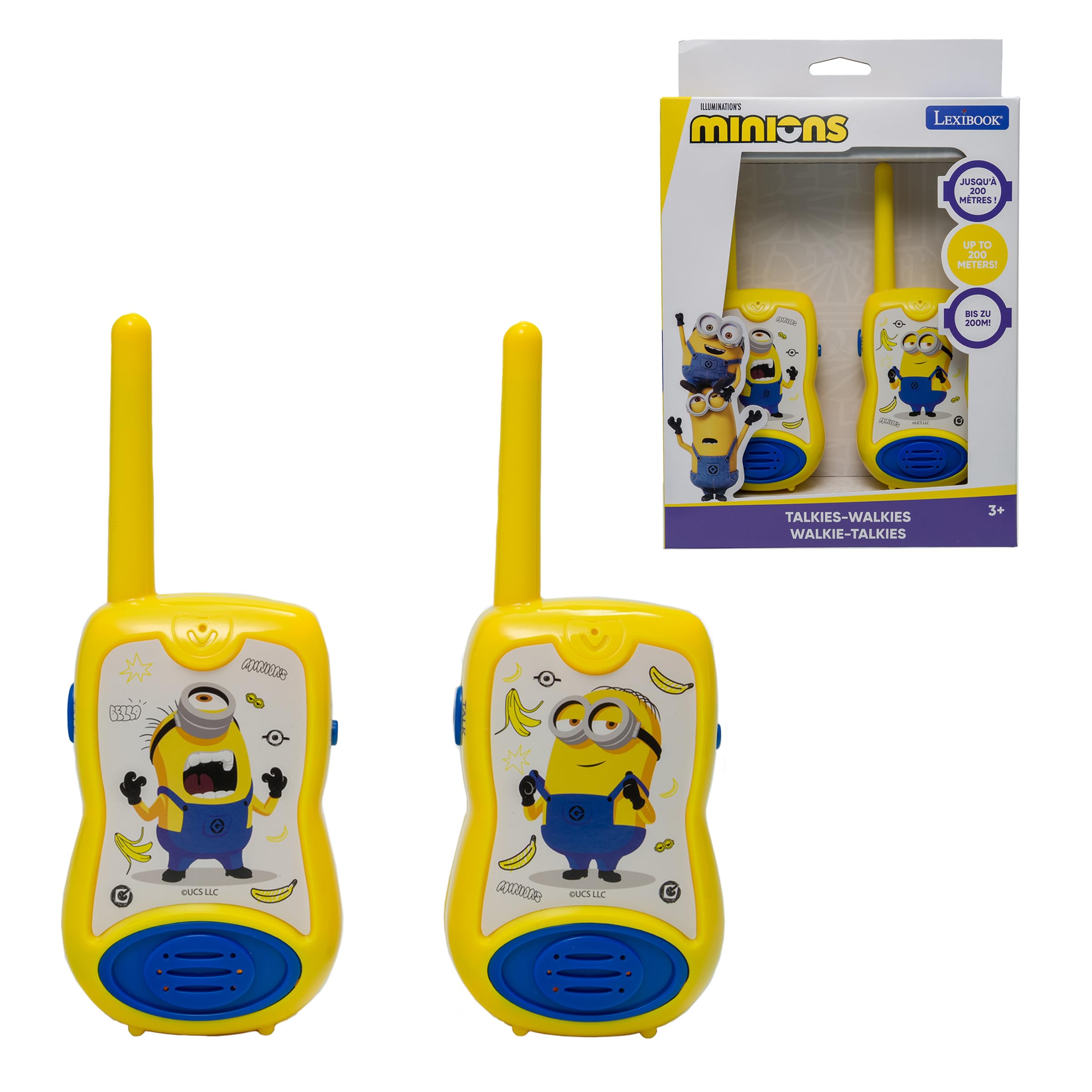 LEXIBOOK Despicable Me Walkie-talkies, communication game for children, 2 channels, Belt clip for transport, Battery, TW12DESLXB