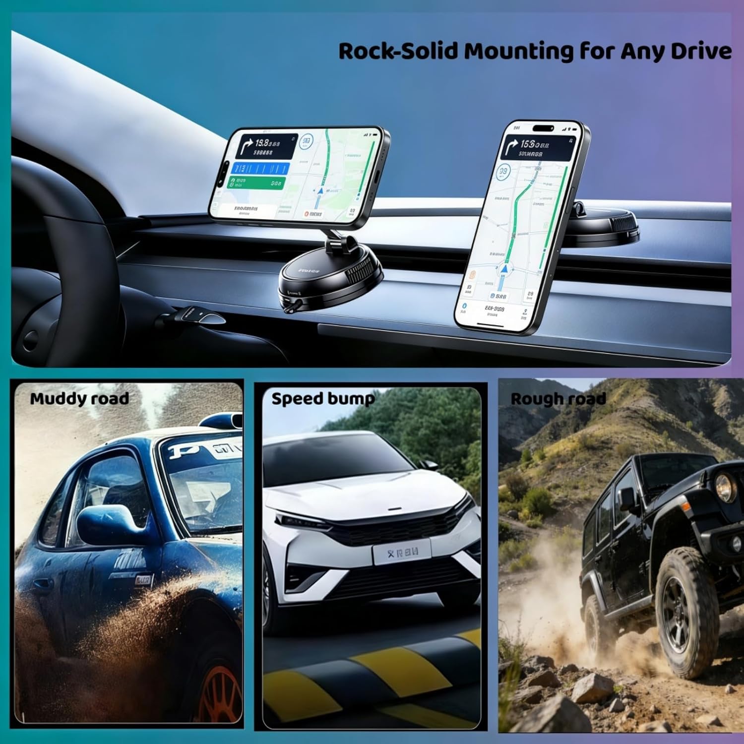 Upewefi 2026 Upgraded Car Phone Holder For Mag Safe, 3500gf Strongest Magnetic, 360° Adjustable Car Phone Holder, Phone Holders For Your Car, Car Mount For Iphone 17 Pro Max 16 15 14 13 12(1pcs-Black) - Image 5