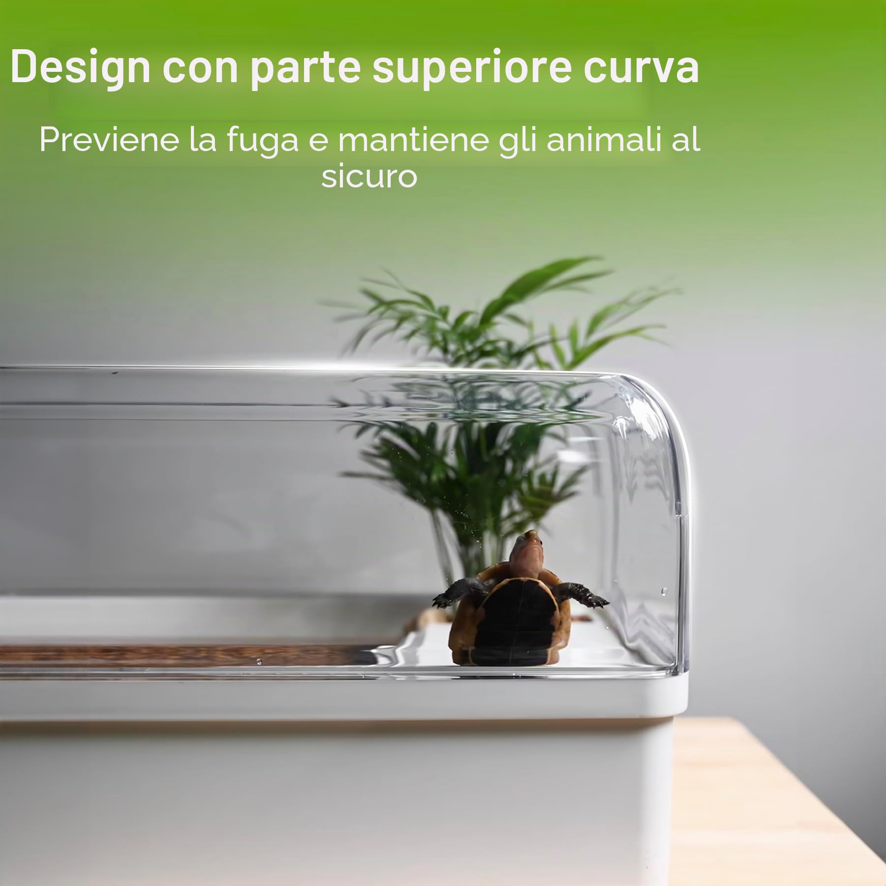 Kit per acquario per tartarughe acquatiche, con area multifunzione, nascondiglio, luce UV, filtro dell'acqua, rete per pesci, drenaggio, pianta per tartarughe, rettili, granchi