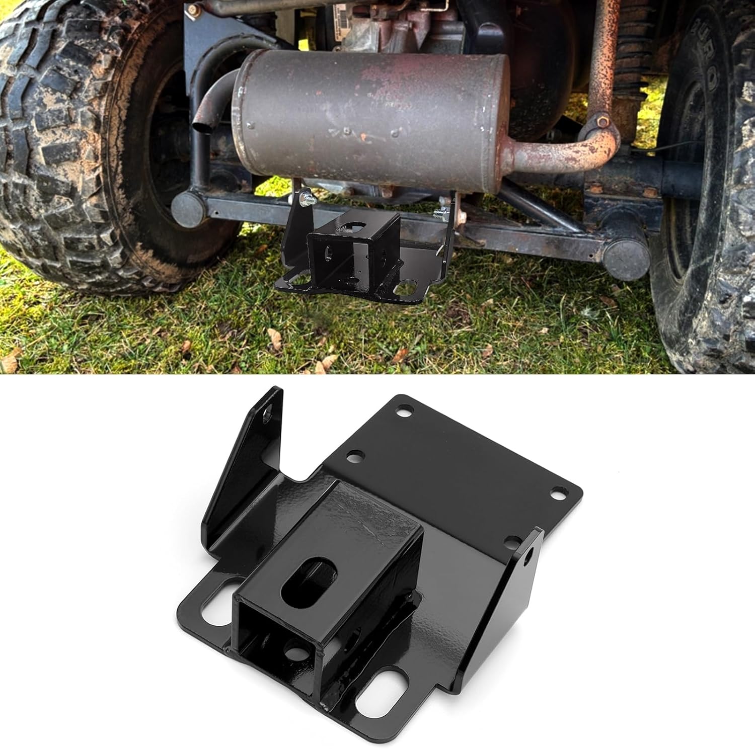 2" Rear Receiver Hitch Heavy Steel Compatible with Kawasaki Mule SX 610 2005-2026 (No Drilling or Modifications)