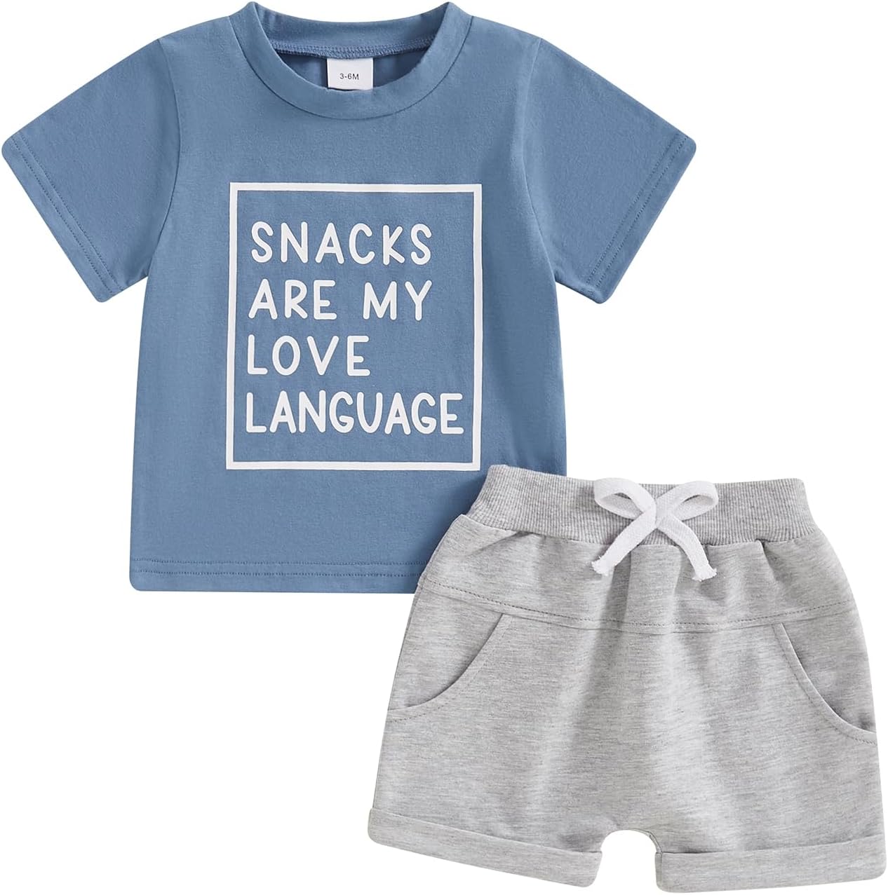 Tsultryofs Baby Boy Summer Clothes Infant Toddler Outfit Letter Graphic Print Short Sleeve T-Shirt Tops and Casual Shorts Set
