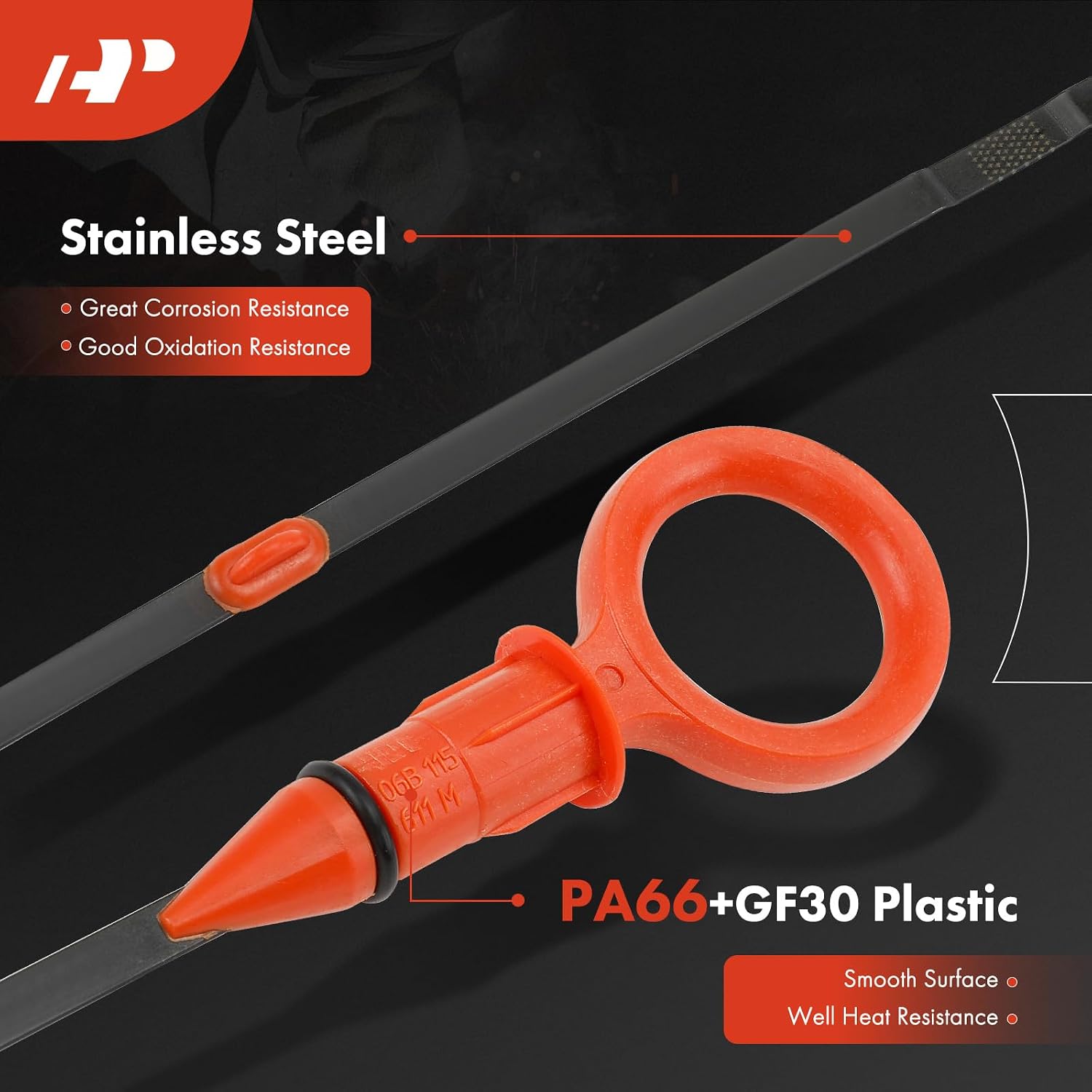 A-Premium L4 1.8L Engine Oil Dipstick Compatible with Volkswagen Passat 2003-2005 & Audi A4 2002-2007, A4 Quattro 2002-2005, Engine Oil Measuring Rod Dip Stick