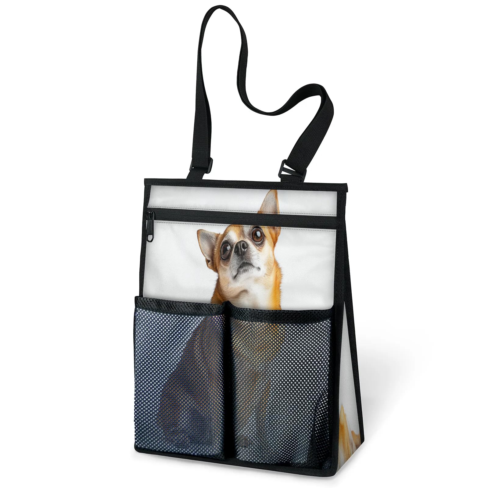 Ourtheme Chihuahua Dog Portable Shower Bag for Travel Gym Camp Beach Tote Shower Caddy Bags Hanging Toiletry Organizer