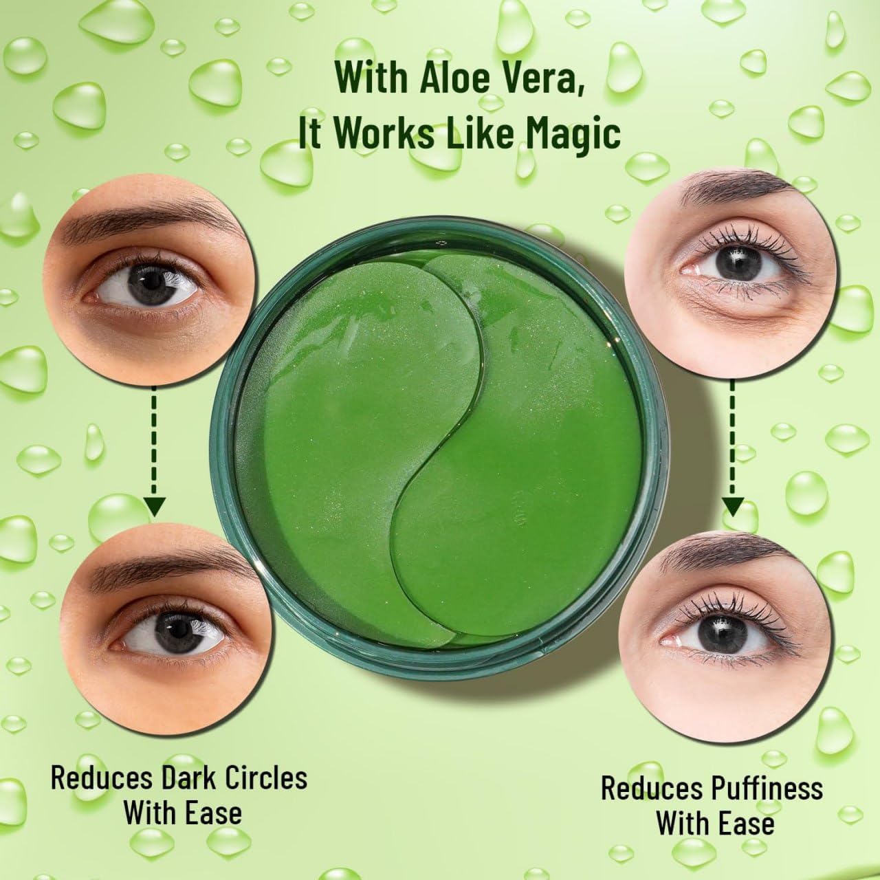 Hydrogel Under Eye Patches with Seaweed Extract | Hydrating & Brightening Eye Mask | Reduces Puffiness, Dark Circles & Fine Lines | Cooling Gel Eye Pads | For Men & Women (60 PC) 1
