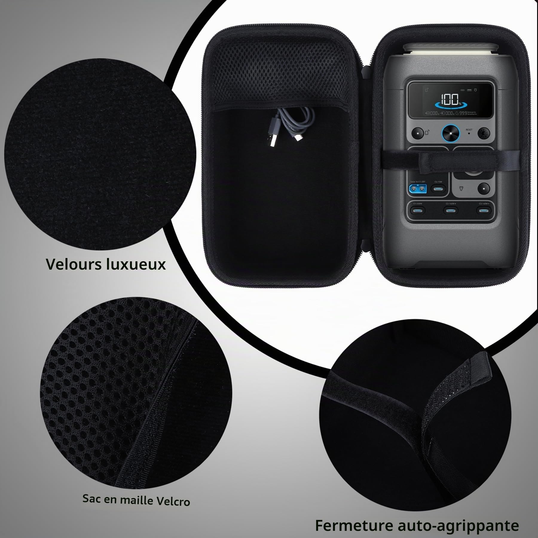 Dur Étui de Protection Compatible avec Anker SOLIX C300 DC PowerBank Station Électrique