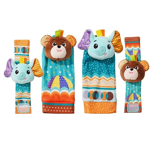 Sonajeros para bebés de 0 a 6 meses, lindo juego de calcetines suaves para recién nacido, sonajero para muñeca y pie para recién nacido, juguete