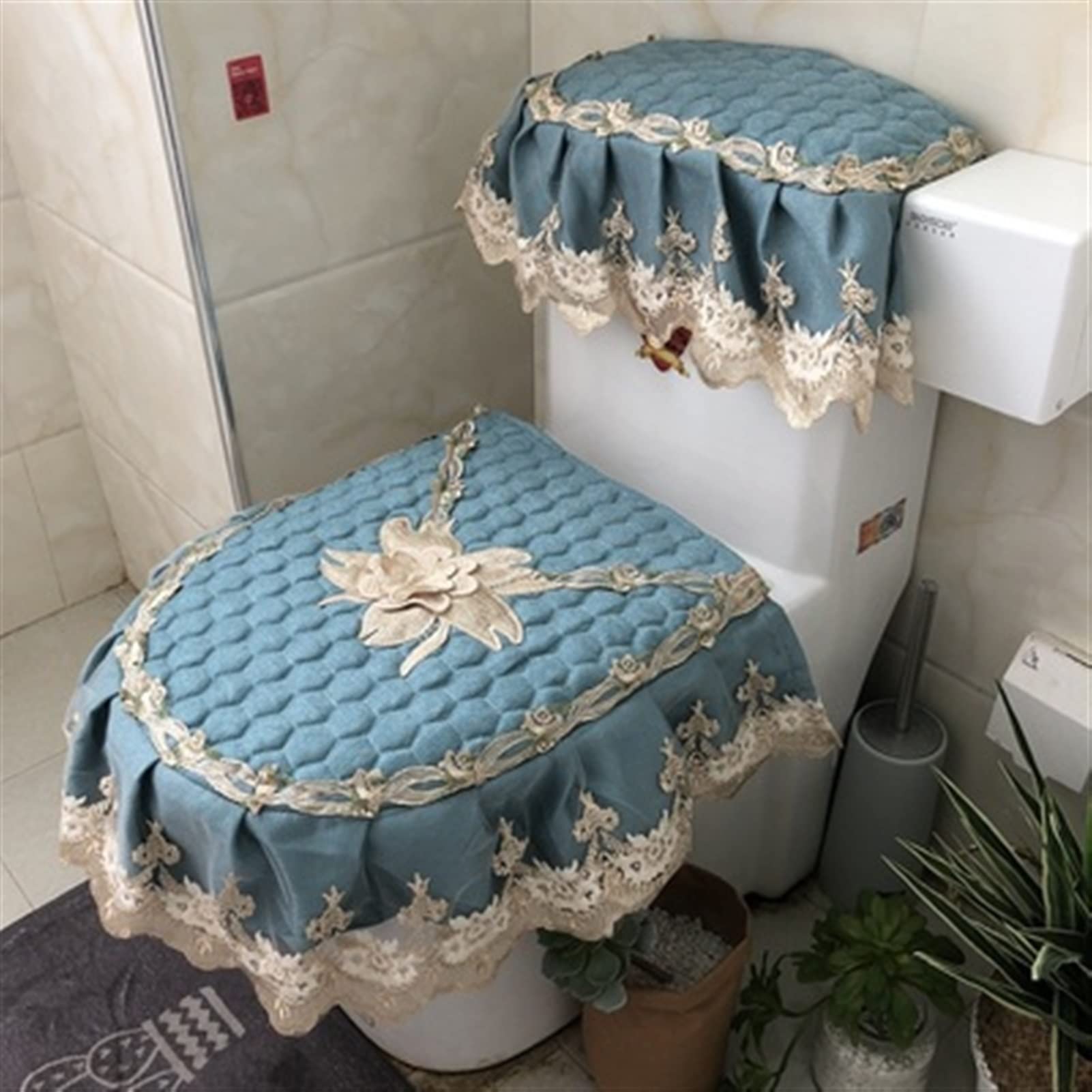 Housse de siège de toilette élastique tissu lavable protection cuvette