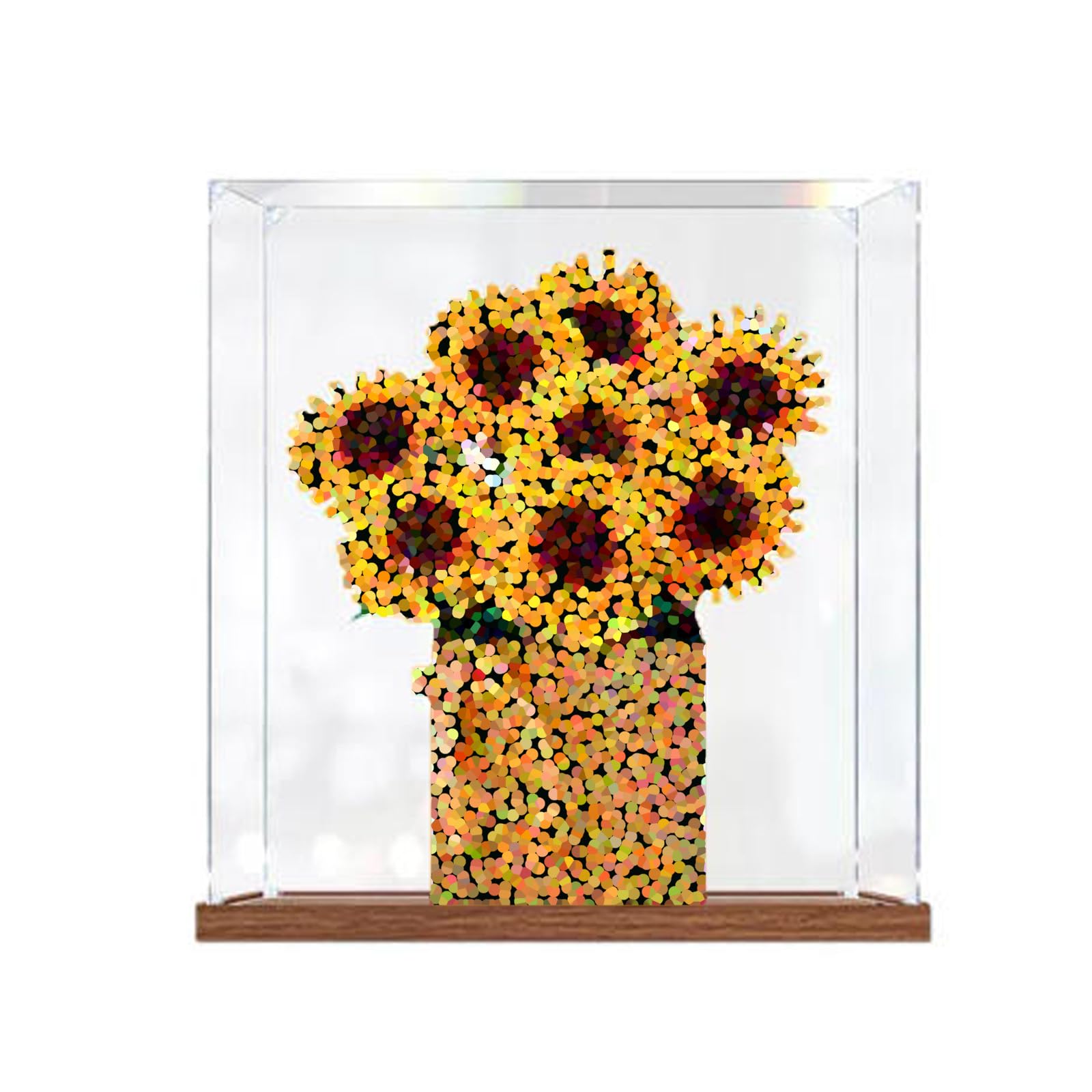 CleClear Acrylic Display Case Only for Lego 40524 Sunflowers (Brown base 2mm)