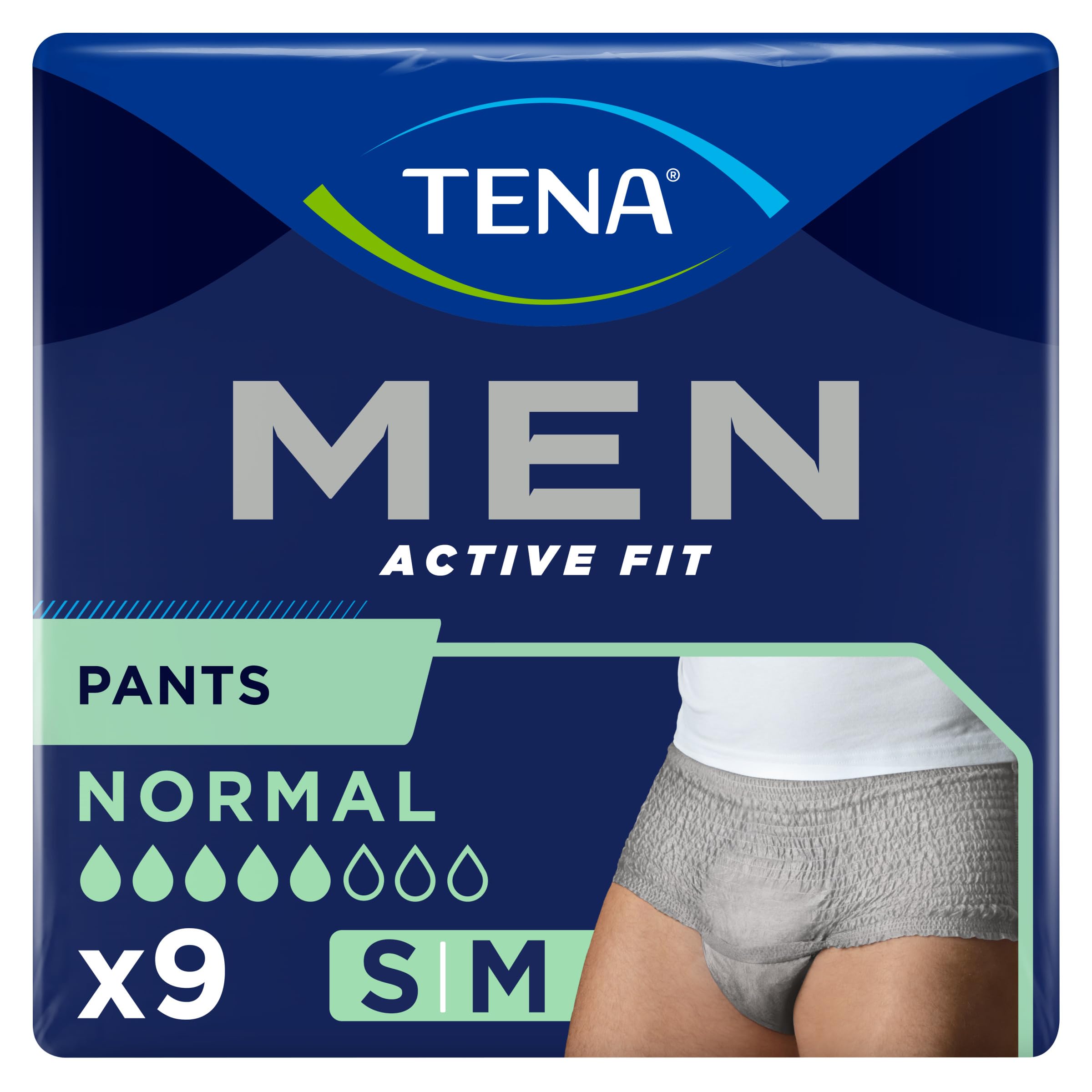 TENA Spodnie męskie Active Fit Grey S/M x9