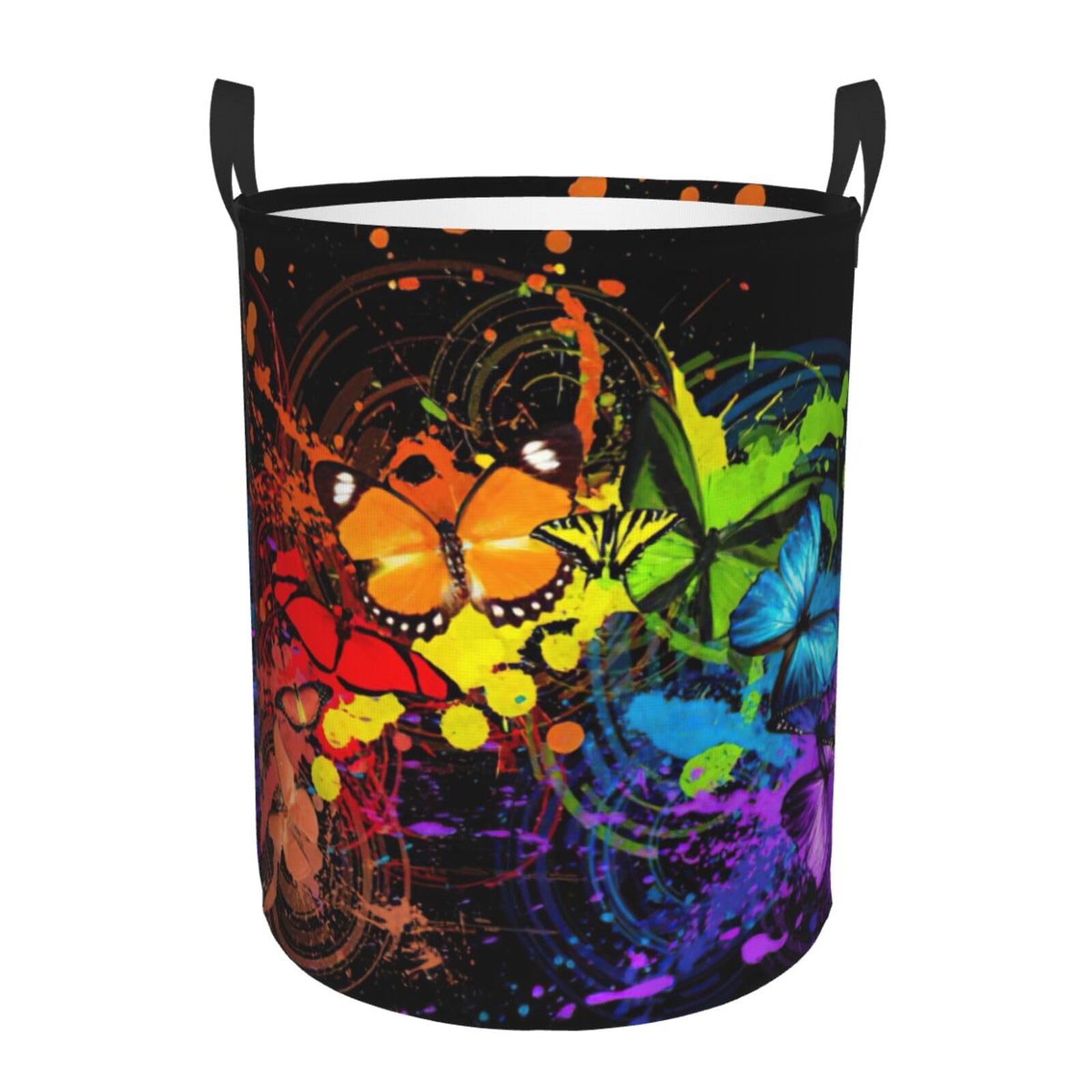 Grand panier à linge de qualité supérieure imprimé papillon pour linge de lit