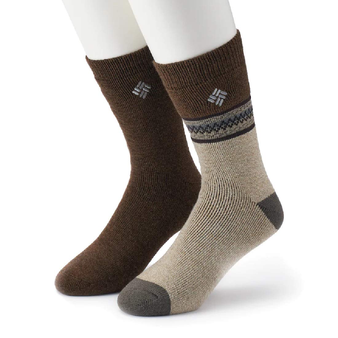 Columbia - Paquete de 2 calcetines térmicos estampados para hombre, talla 9-12