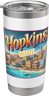 Hopkins Belize Family Trip Retro Beach Island Village City Stainless Steel Insulated Tumbler