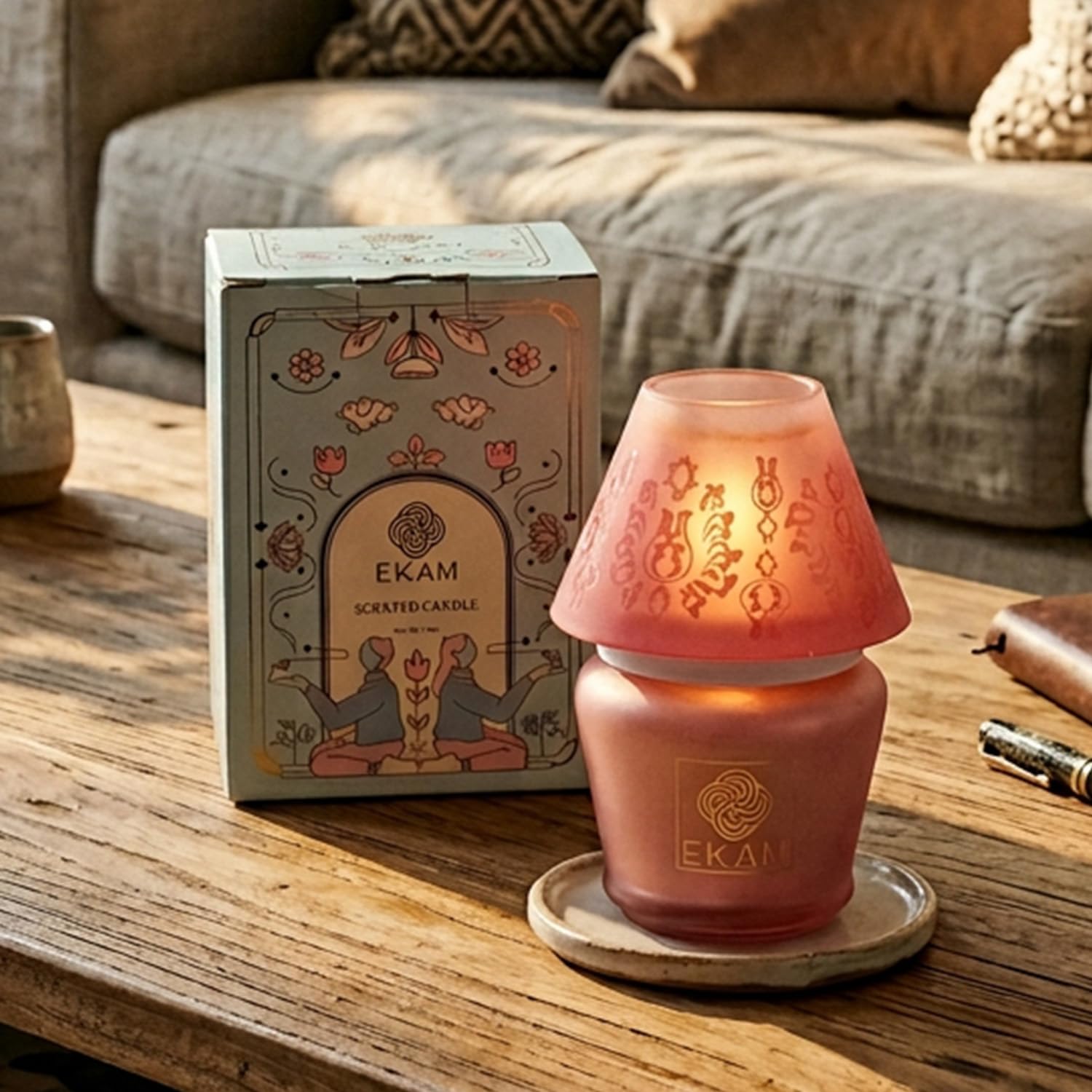 EKAM Rose Luxury Candle - 22 Hour Burn, FREE SHIPPING -4