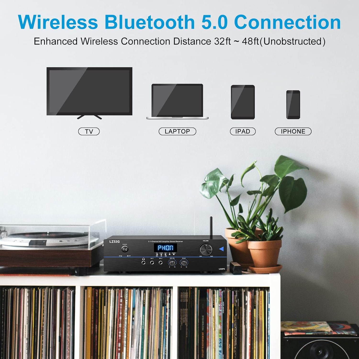 Buy LZSIG Bluetooth 5.0 Home Audio Amplifier Stereo Receivers with