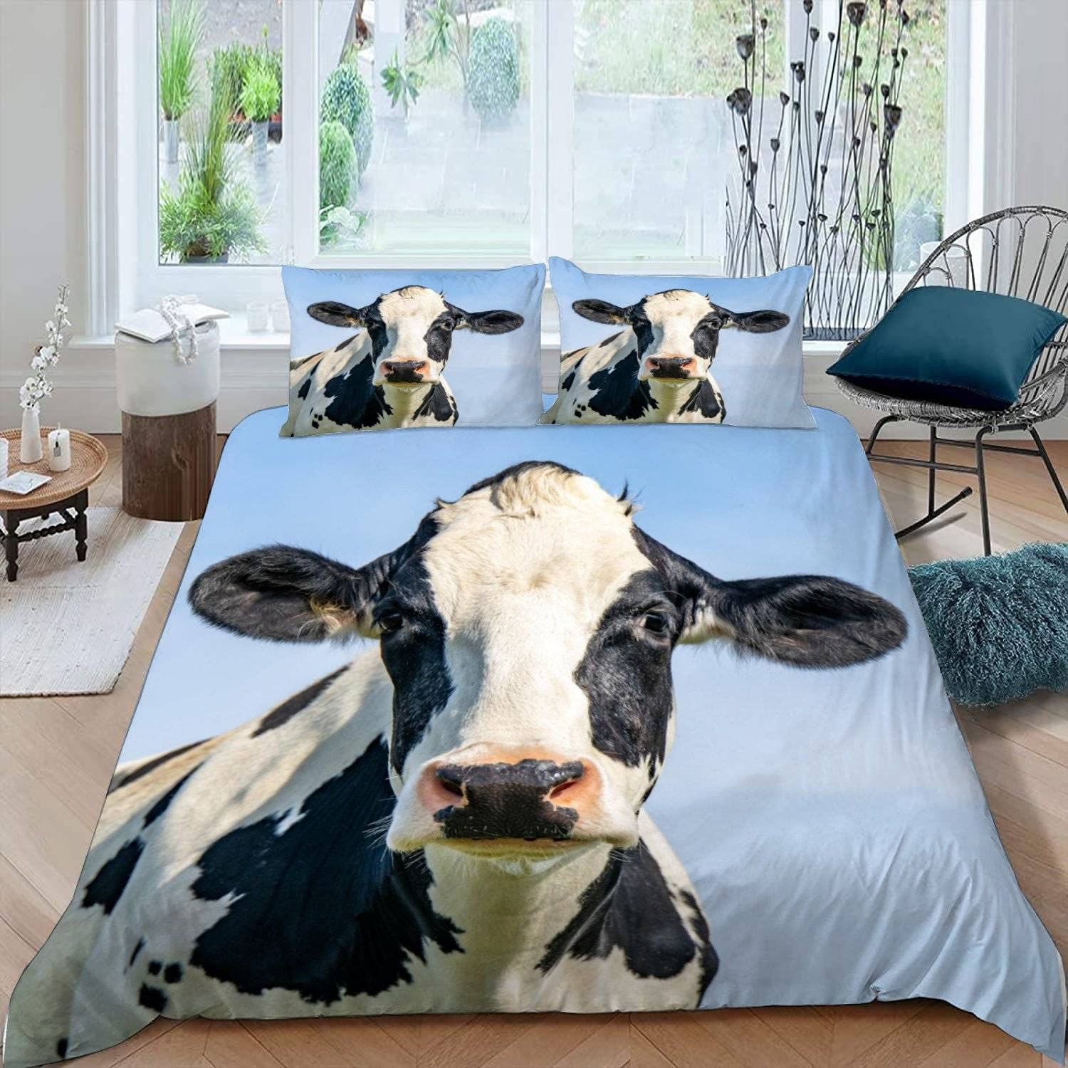 Luoru Boys Color10 Double Duvet Cover Cows 200X200 Cm 3D Printed Farm Animals Cattle Bedding Set With Zipper Closure Ultra Soft Microfiber Kids Girls Teens Comforter Quilt Cover With 2 Pillowcase 50X75