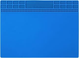 Solder Mat, Heat Insulation Silicone Repair Mat, Premium Magnetic Soldering Mat Heat Resistant 932°F Electronics Mat for Solder Station, Phone and Computer Repair 13.8''x9.8'' Navy Blue