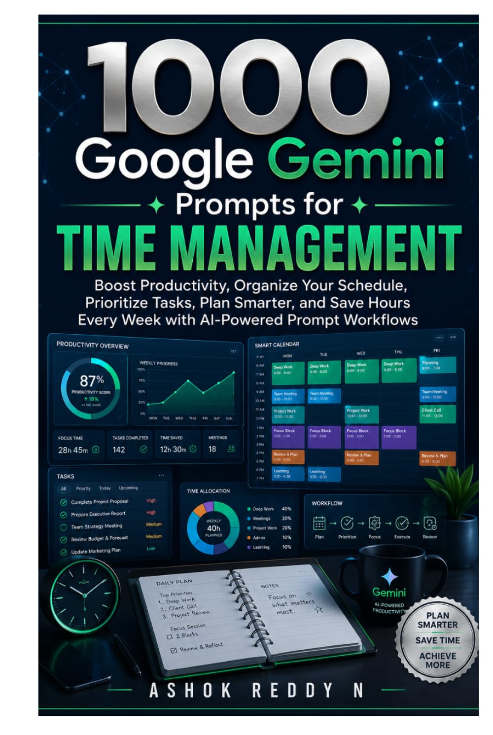 1000 Google Gemini Prompts for Time Management: Boost Productivity, Organize Your Schedule, Prioritize Tasks, Plan Smarter, and Save Hours Every Week with AI-Powered Prompt Workflows