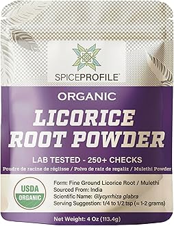 Spice Profile USDA Organic Licorice Root Powder, Lab Tested for Heavy Metals, Resealable 4oz Pouch, Mulethi, Regaliz en Polvo