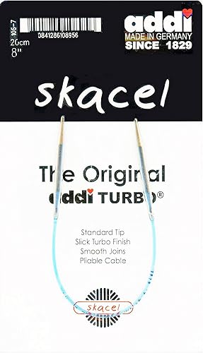 Miniatura 2 de addi Turbo Original - Aguja de tejer circular de 8 pulgadas (7.9in) US 02 (0.118in) acabado liso y liso, cono estándar y puntas, uniones suaves,
