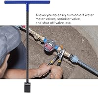 Vista 5 de TOPINCN Water Meter Key, Steel Water Meter Key with 4 Way Multi Functional Utilities Key T handle Water Key Universal Cross Key Water Shut Off Tool