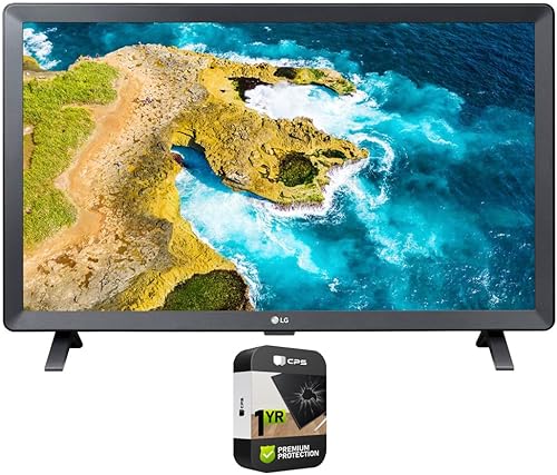LG 24LQ520S-PU 24 pulgadas Clase LED HD Smart TV con paquete webOS con paquete de protección mejorada CPS de 1 año