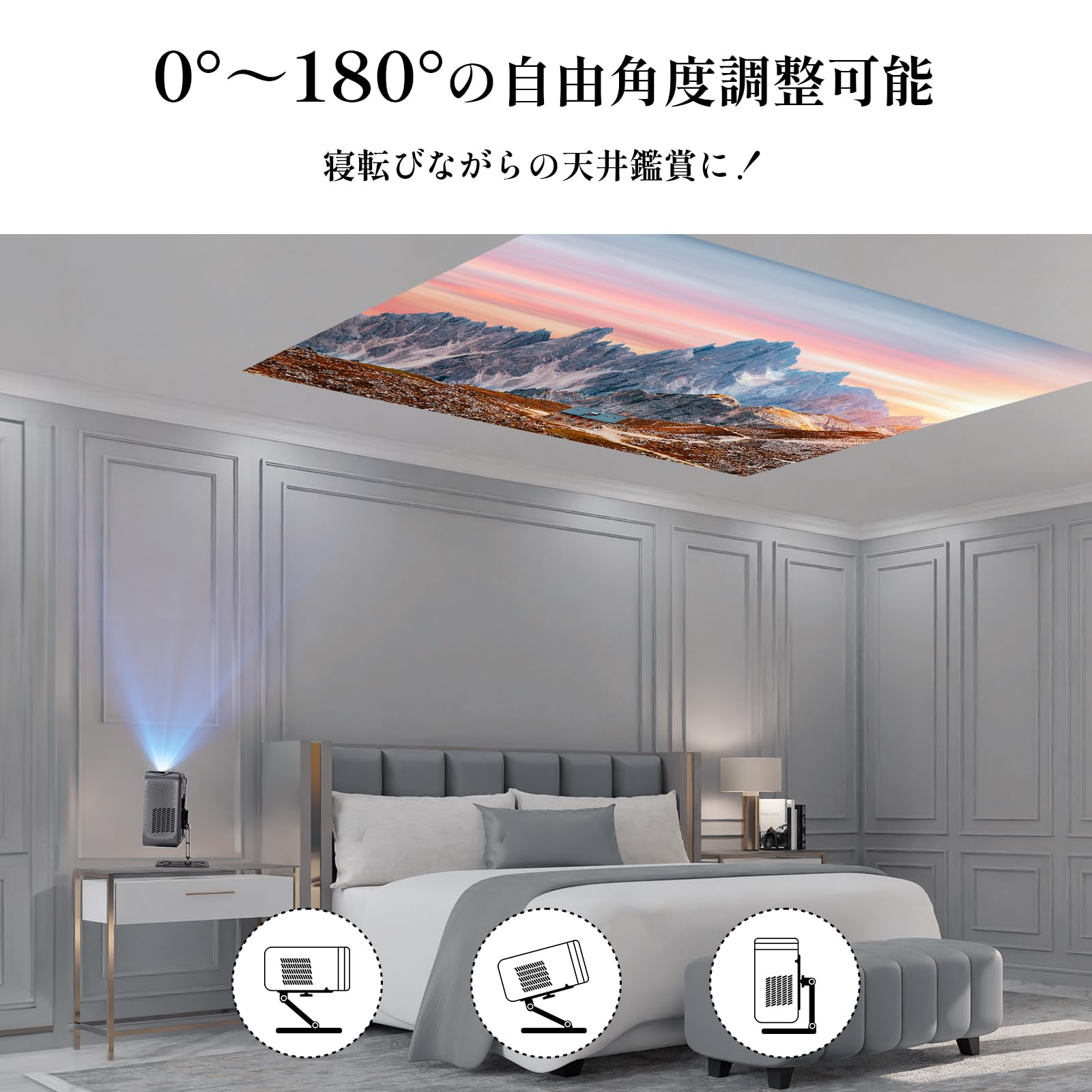 Amazon.co.jp: iSinbox小型プロジェクター スタンド 卓上 180°回転