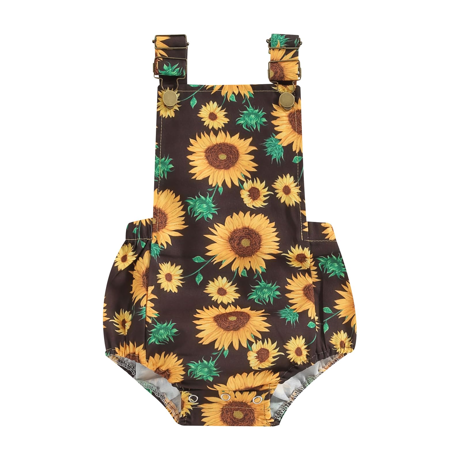 Madjtlqy Newborn Baby Girl Summer Clothes Cute Daisy Overalls Suspender Shorts Romper Jumpsuit Infant Girl Outfits (Black 58, 9-12 Months)