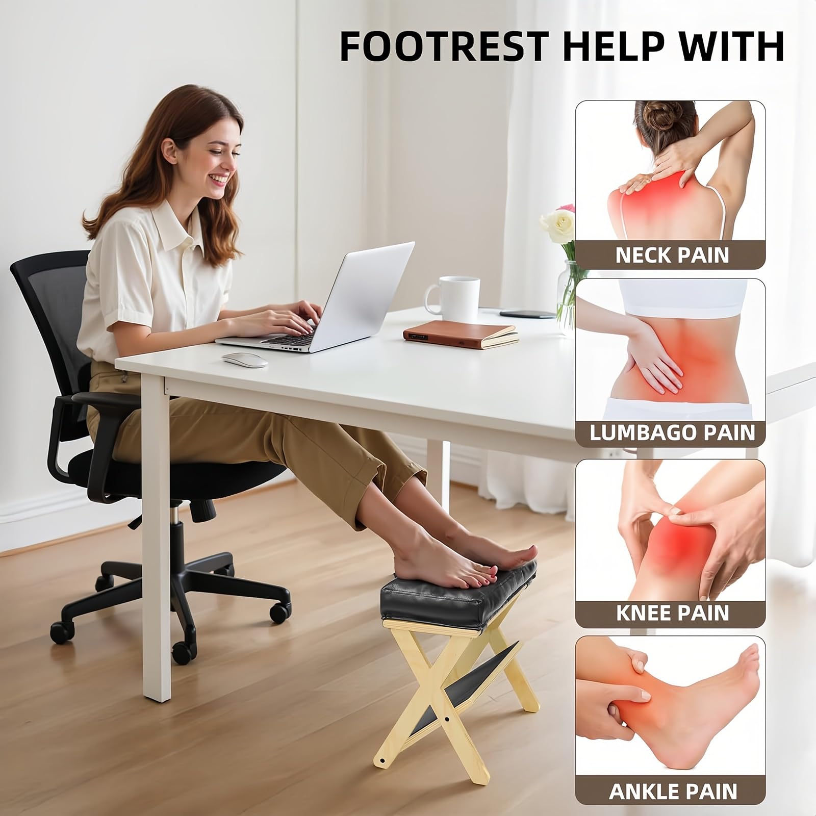 Sgabello Poggiapiedi 2‑in‑1 Sotto Scrivania Poggiapiedi Antiscivolo Ufficio | Poggiapiedi Domestico,Poggiapiedi Imbottito,Poggiapiedi Posizionare Sotto Il Tavolo,Pouf Divano,Poggiapiedi Ergonomico