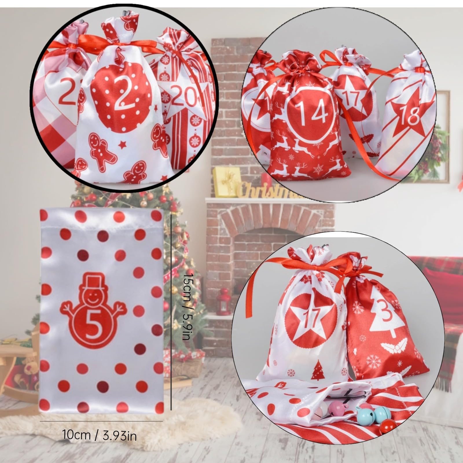 Amazon.com: Christmas Bags, 24 Days Hanging Countdown