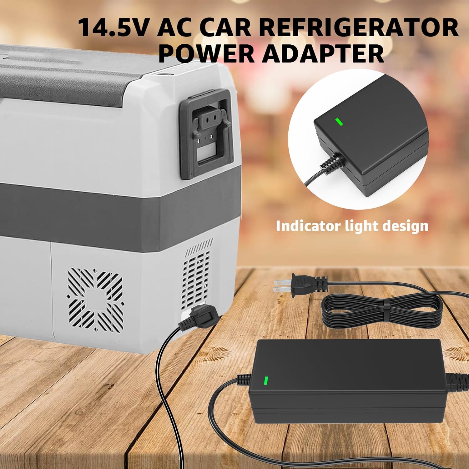 Car Refrigerator AC Adapter Compatible with Bodega, ICECO, Euhomy, BougeRV, Alpicool, ARB, Setpower, JoyTutus Coolers Power Cord for Most 12V Refrigerator Car Freezer Cord