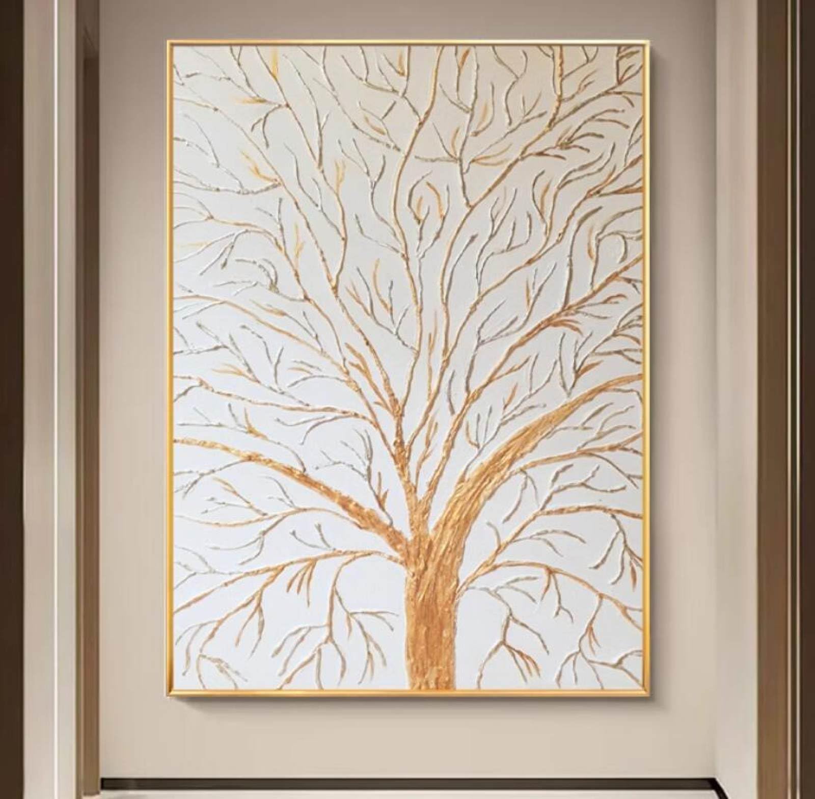 Peinture à l'huile abstraite Arbre de Richesse pour inspirer votre salon