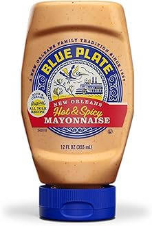 Blue Plate Hot & Spicy Mayonnaise, Rich and Creamy Mayo with a Southern Kick – 12 Fl Oz Squeeze Bottle (Pack of 1)