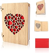Wooden Greeting Card, Gift Card, Handmade Love Greeting Cards with Unique Envelope, Heart Shaped Bamboo Cards Are Used As Valentine's Day Gifts and Wedding Gifts