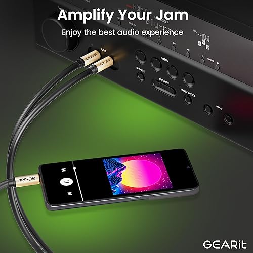 Miniatura 5 de GearIT Paquete de 2 divisores de cable en Y mono estéreo TS de 14 a 18 pulgadas (macho de 0.138 in a 0.250 in TS mono estéreo) 3 pies