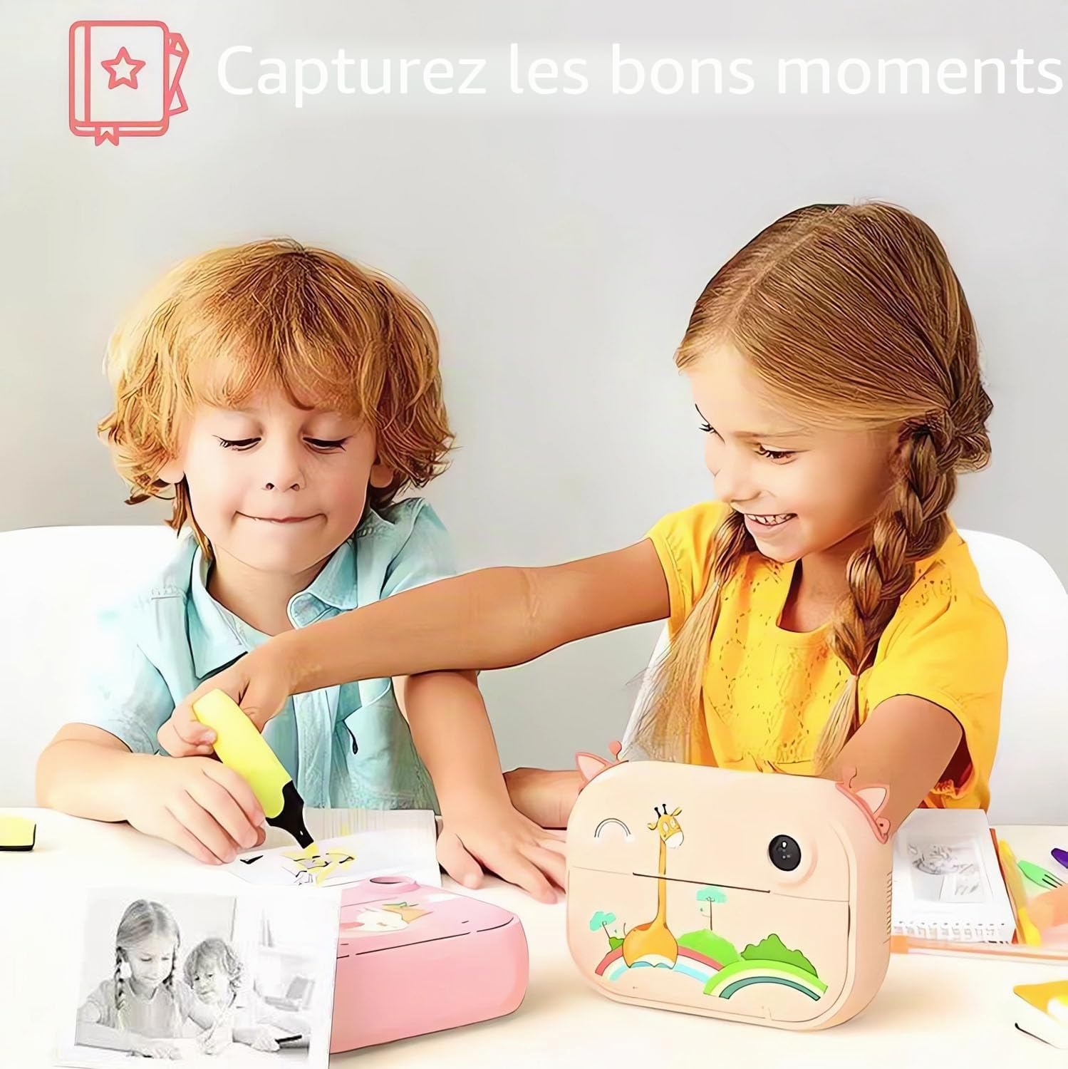 Rouleaux de papier d'impression pour appareil photo enfants 5,7 x 2,5 cm x 7 m lot de 20