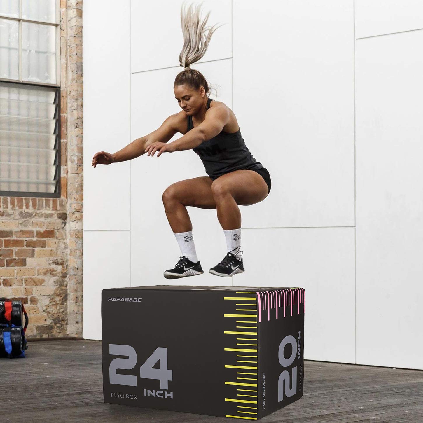 papababe 3 in 1 Foam Plyometric Box Jumping Exercise 20'' x 24'' x 30