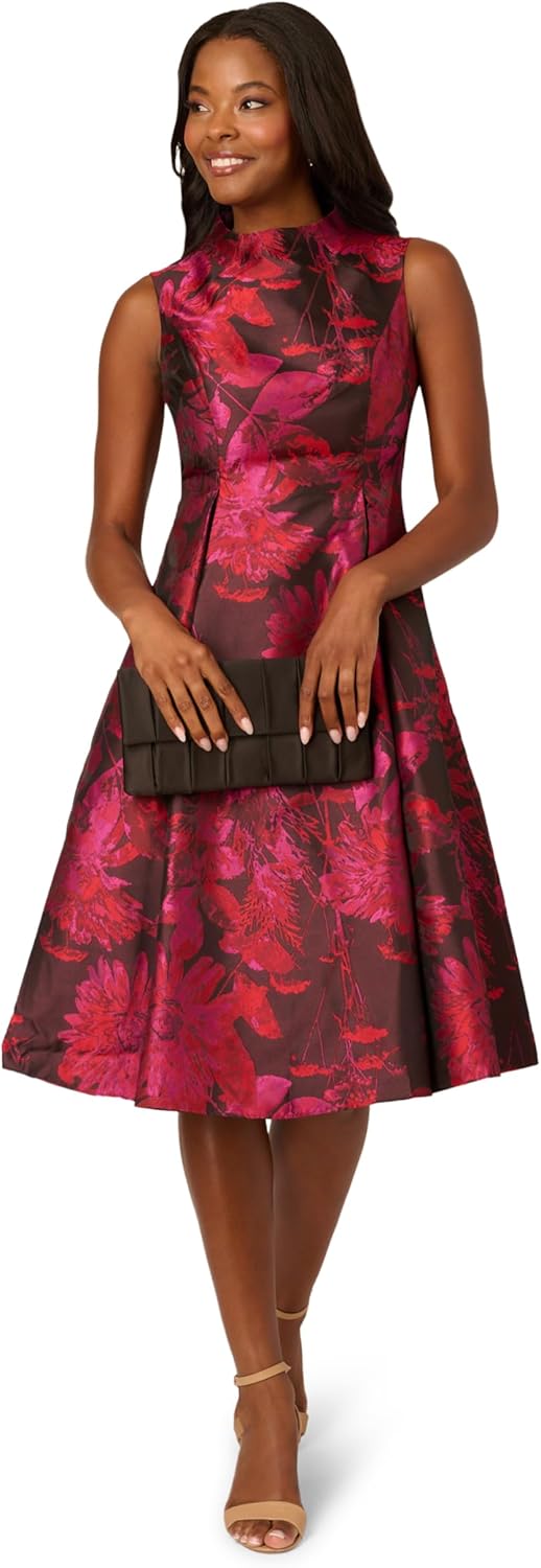 Adrianna Papell Womens Jacquard Mock Neck - Image 4