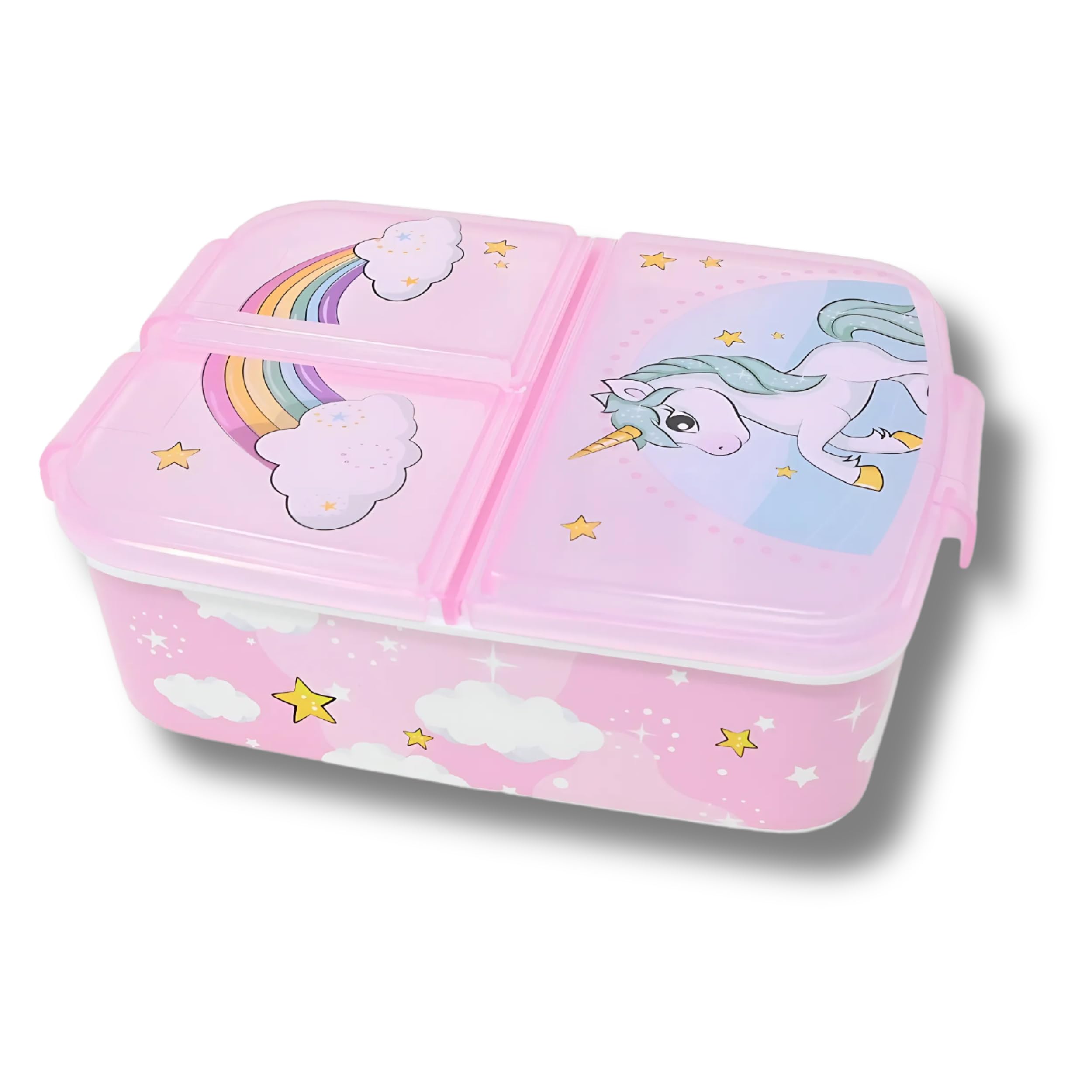 Boîte à Repas Licorne Rose Pour Enfants - Boîte à Goûter Avec Clip Jardin D'Enfants École