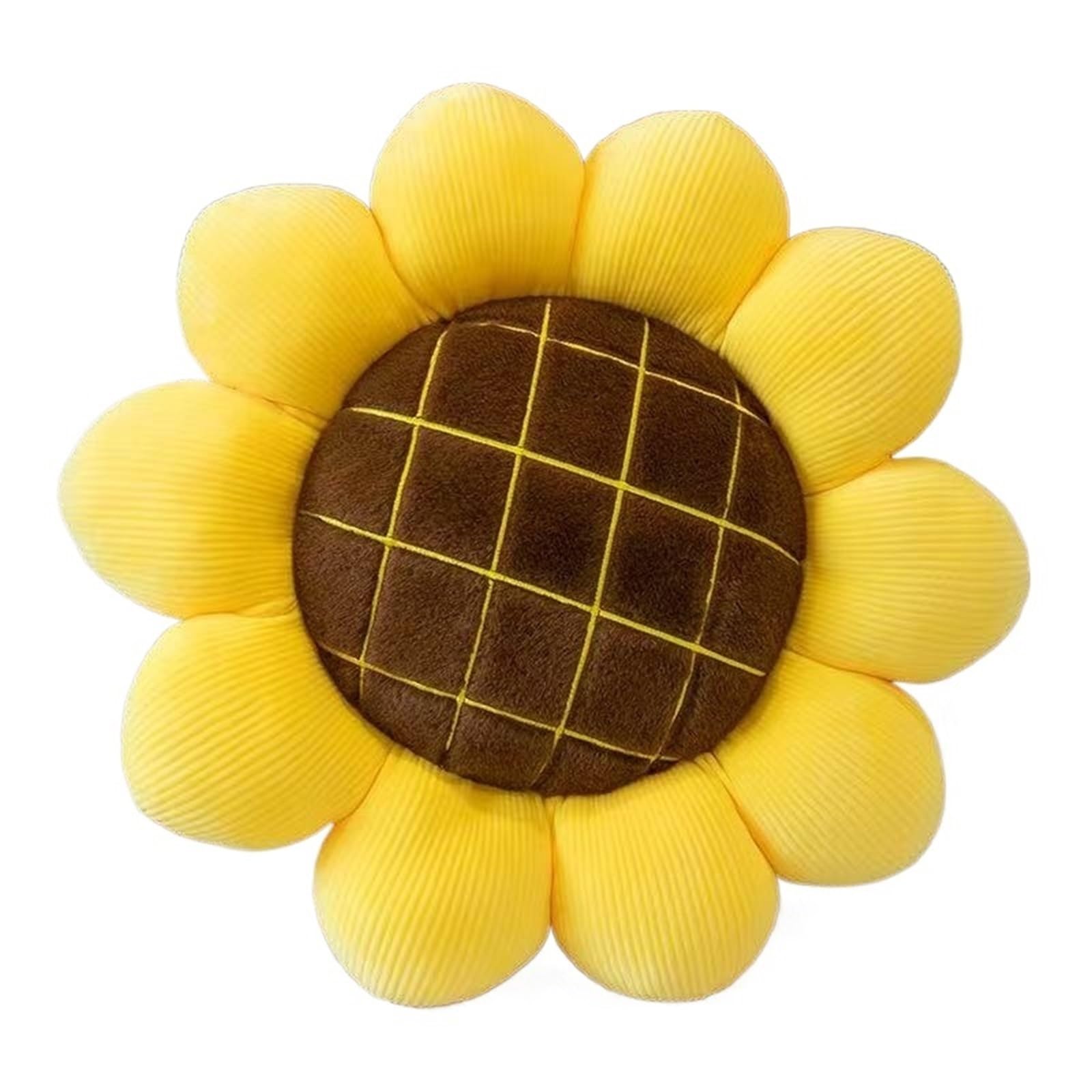 GIJMZY Sunflower Throw Pillow,Flower Shaped Pillows Floor Seating Cushion,Cute Room Decor & Plush For Bed(30cm)