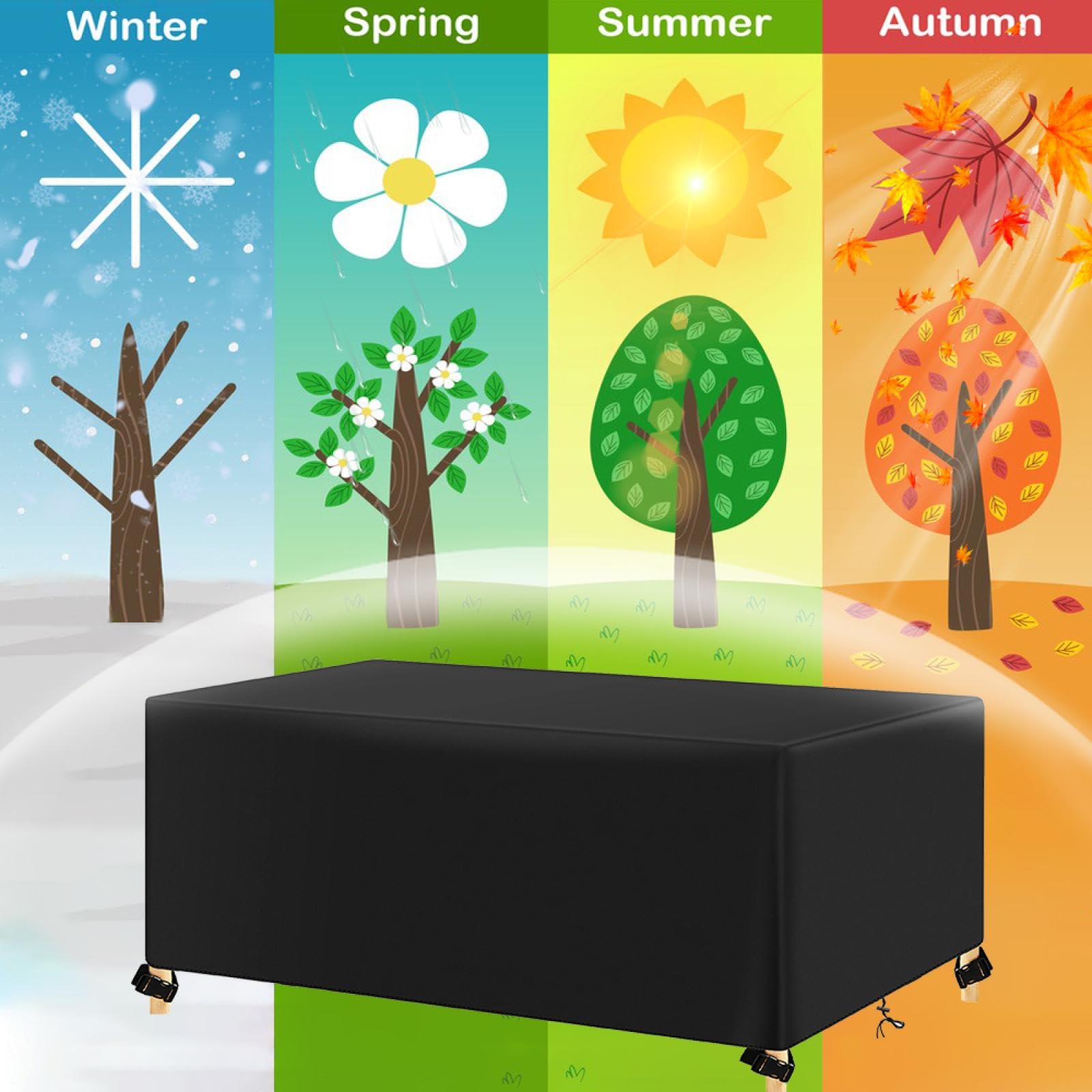 Funda De Verano Para Muebles De Jardín, Rectangular, 240 X 240 X 85 Cm, Funda Para Muebles De Jardín Al Aire Libre, Impermeable, Resistente Al Viento, Anti-UV, Resistente, A Prueba De Rasgaduras