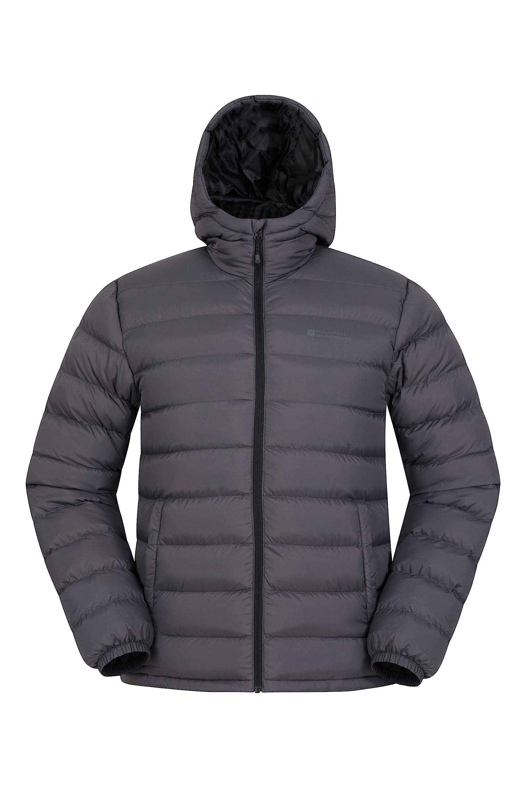 Mountain Warehouse Season Mens Padded Jacket - Water Resistant Puffer Coat, Lightweight, Warm, Lab Tested to -30C, Microfibre Filler - For Travelling, Walking Grey XS