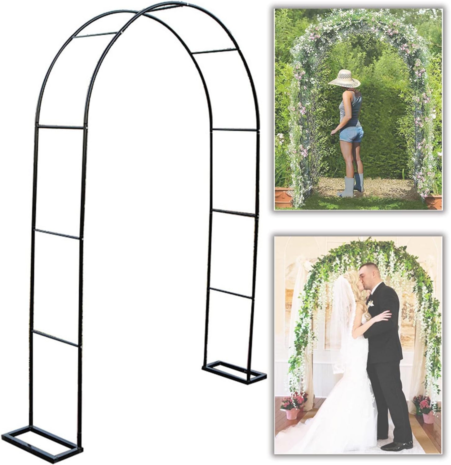 Steel Wedding Arch Garden Arbors with Base for Party Ceremony Decorations Metal Pergola Arbor in Various Sizes Elegant and Sturdy Design for Weddings and Events (1)
