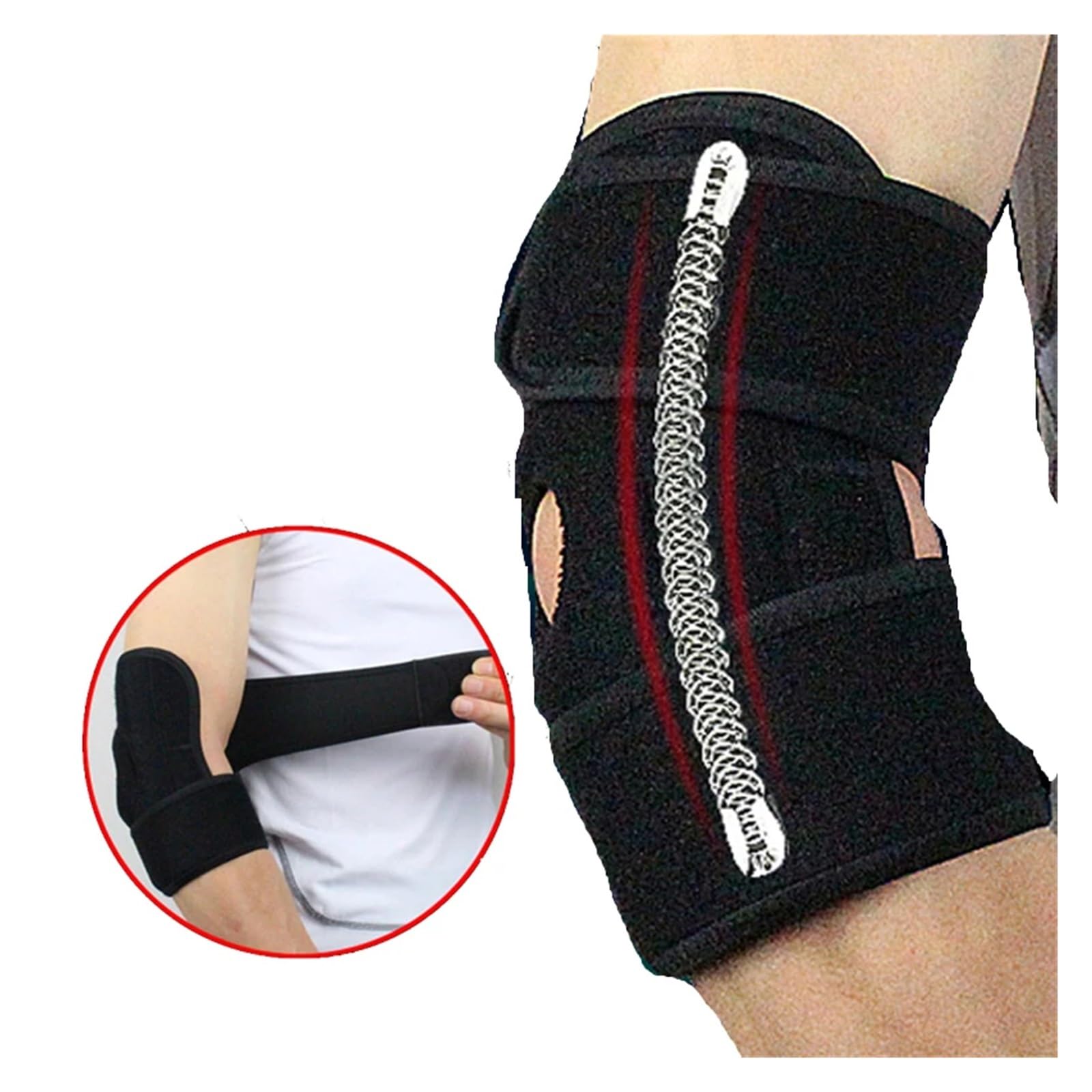 Gomitiere Sportive Cuscinetti di Supporto for Gomito Regolabili da 1 Pezzo con Protezione di Supporto a Molla Sicurezza Sportiva for Tennis in Palestra per Lo Sport